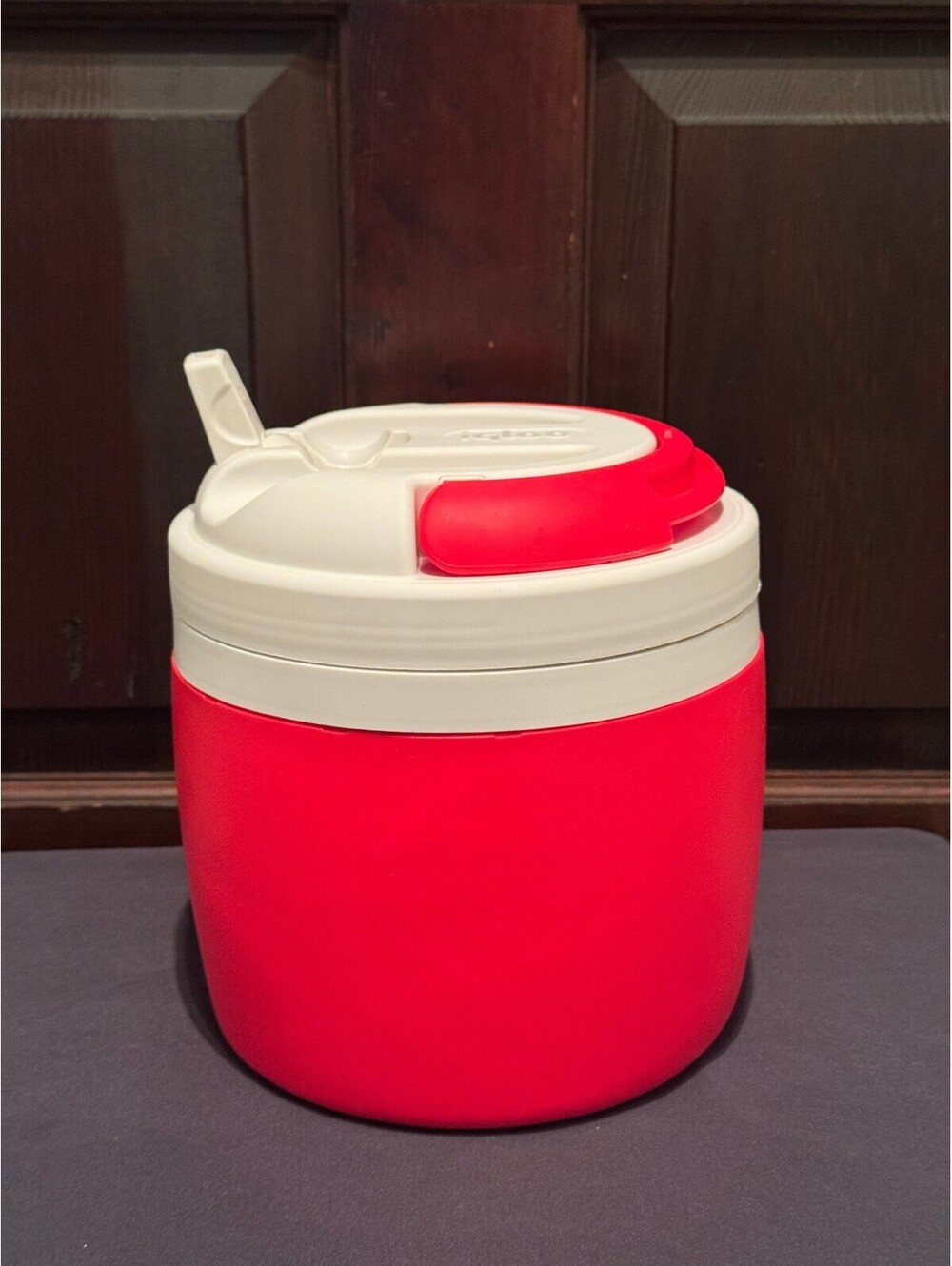 Igloo Red and White Plastic Water Jug Cooler with Handle